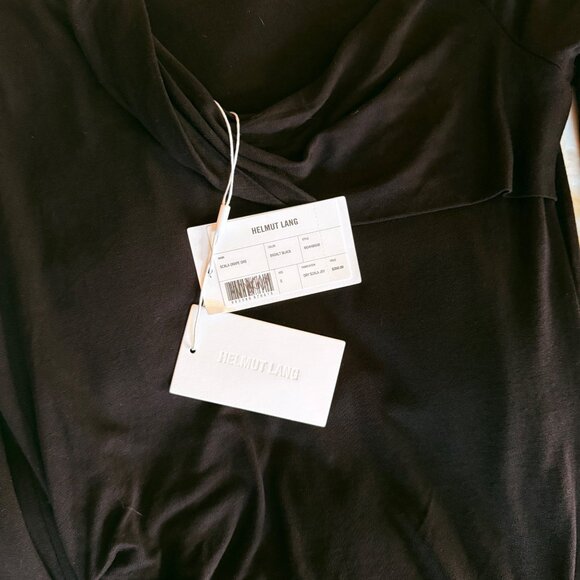 NWT Helmut Lang Little Black Dress With Side Tie Size S Quiet Luxury Minimalist - Picture 2 of 16